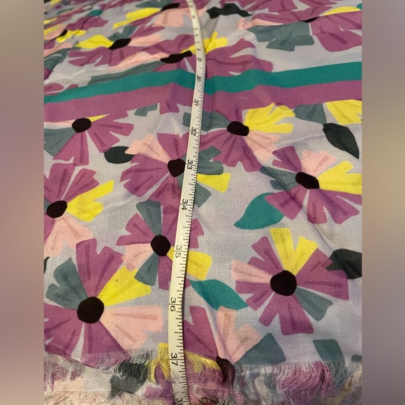 Kate Spade Floral Multicolor Long Huge Scarf NWOT - Picture 6 of 7